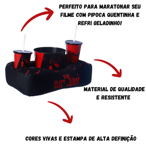 Kit Almofada Porta Pipoca Balde e Copos Batman DC Comics