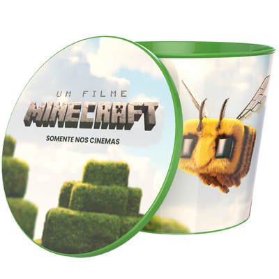 Balde Pipoca Tampa Minecraft Filme 2025 Exclusivo Cinema 4L