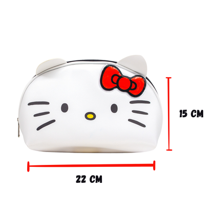 Necessaire Hello Kitty Estojo Maquiagem Lacinho e Orelhinhas