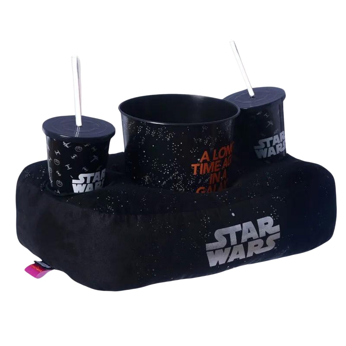Kit Almofada Porta Pipoca Balde e Copos Star Wars Guerra nas Estrelas