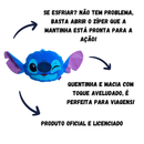 Almofada 2 em 1 Manta com Zíper Veludo Stitch