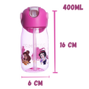 Garrafa Flip Princesas Infantil com Tampa Canudo e Alça 400ml