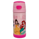 Garrafa Térmica Infantil Princesas Disney 350ml Aço Inox com Canudo