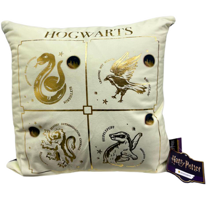 Almofada Harry Potter 40x40cm Quadrada Castelo Hogwarts Casas Escolas