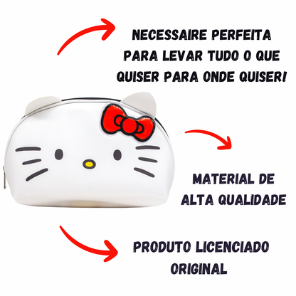 Necessaire Hello Kitty Estojo Maquiagem Lacinho e Orelhinhas