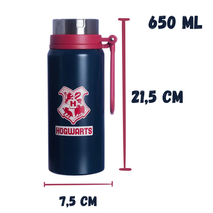 Garrafa Térmica Inox Hogwarts Harry Potter 650ml