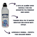 Garrafa de Alumínio Stitch 500ml com Mosquetão – Design Exclusivo Ohana e Estampa Licenciada