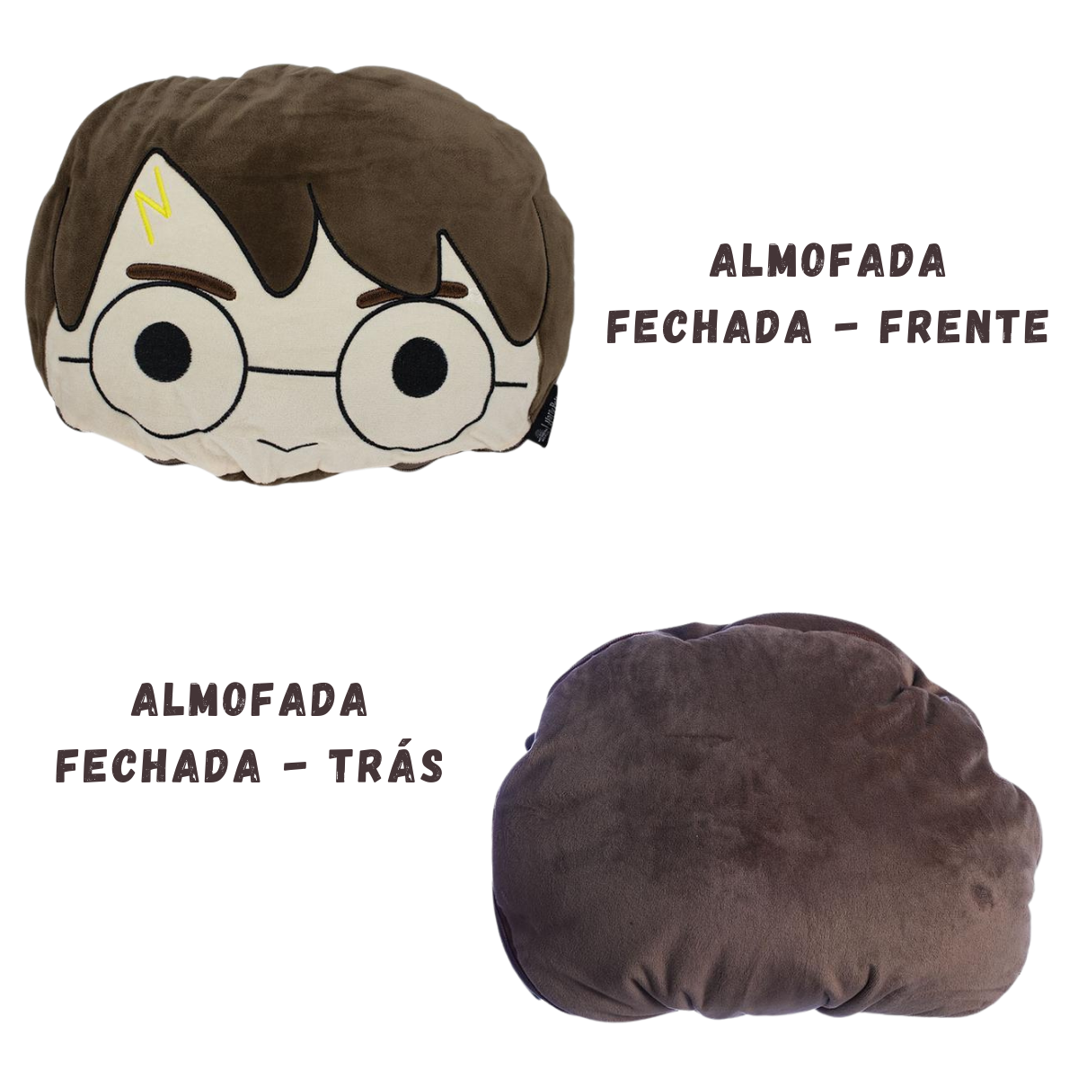 Almofada 2 em 1 Manta com Zíper Veludo Harry Potter HP