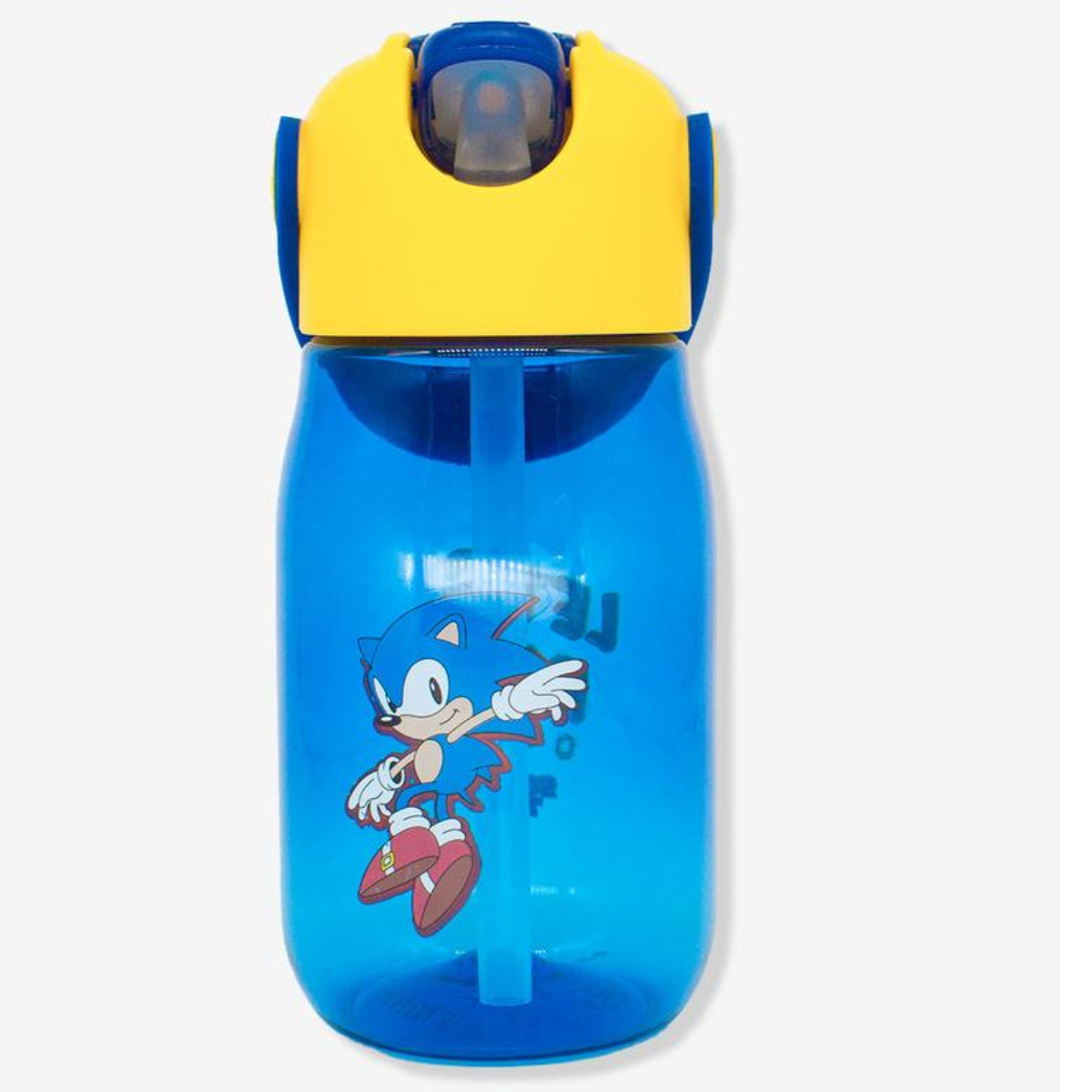 Garrafa Flip Sonic Infantil com Tampa Canudo e Alça 400ml