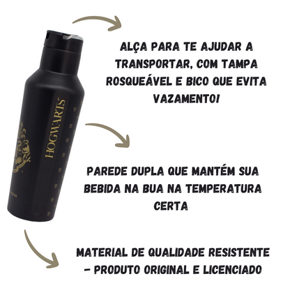 Garrafa Térmica Inox Hogwarts Harry Potter 600ml