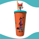 Copo Zootopia 2 Personagens Formato Cinema 3D Tampa 700ml Novo Filme 2025