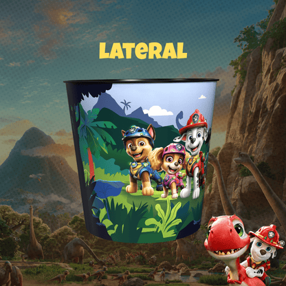 Balde de Pipoca Patrulha Canina Uma Aventura Dino 4 Litros Original Licenciado Cinema Infantil
