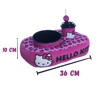 Kit Pipoca Hello Kitty com Almofada, Balde 1,3L e Copo 400ml + Brinde