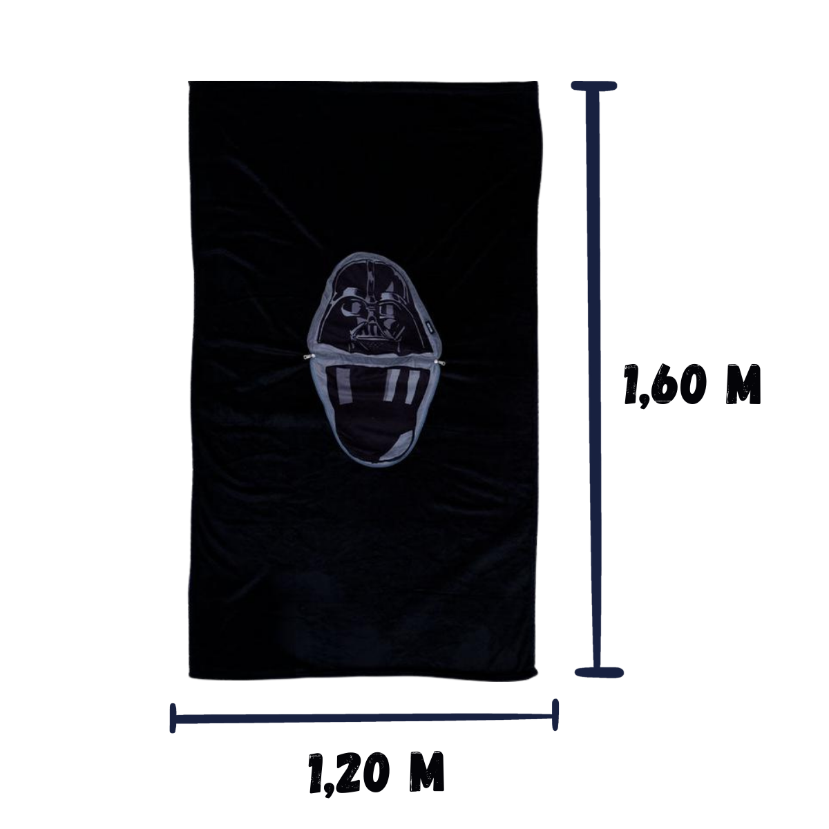 Almofada Darth Vader Star Wars 2 em 1 Manta com Zíper Veludo