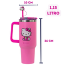 Copo Térmico Hello Kitty 1,15L com Canudo e Alça – Mantém Gelado por 12h + Brinde