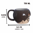 Caneca Cabeça Harry Potter em Cerâmica 750ml com Design 3D e Brinde Exclusivo