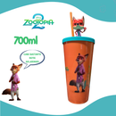 Copo Zootopia 2 Personagens Formato Cinema 3D Tampa 700ml Novo Filme 2025
