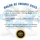 Balde de Pipoca Smurfs 2025 Edição Limitada com Tampa 4 Litros Produto Oficial de Cinema