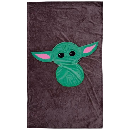 Almofada 2 em 1 Manta com Zíper Veludo Mandalorian Star Wars