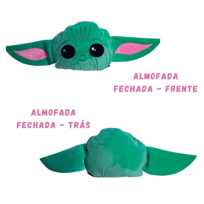 Almofada 2 em 1 Manta com Zíper Veludo Mandalorian Star Wars