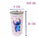 Copo Térmico Stitch e Angel Love Aço Inox 500ml