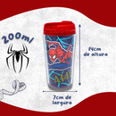 Copo Homem-Aranha Infantil  200ml com Tampa – BPA Free