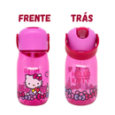 Garrafa Flip Hello Kitty  Infantil Com Tampa Canudo e Alça 400ml