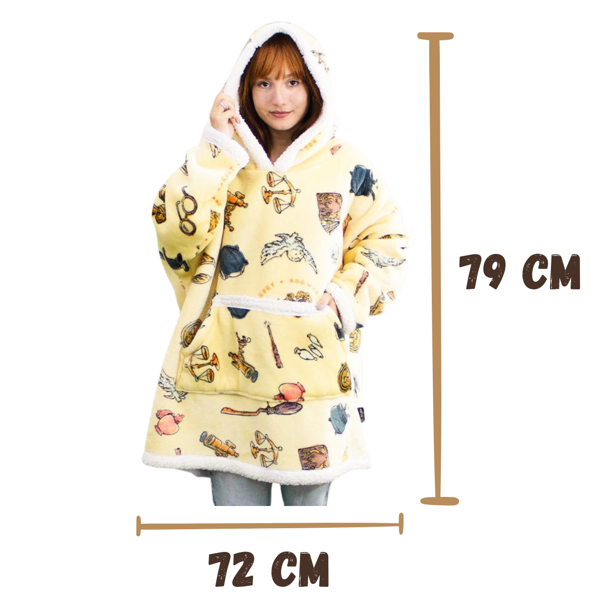 Cobertor com Mangas Hogwarts Harry Potter Hoodie Moletom Juvenil