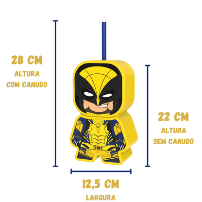 Copo 3D Wolverine 1 Litro com Canudo – Edição Exclusiva dos Cinemas Marvel Studios