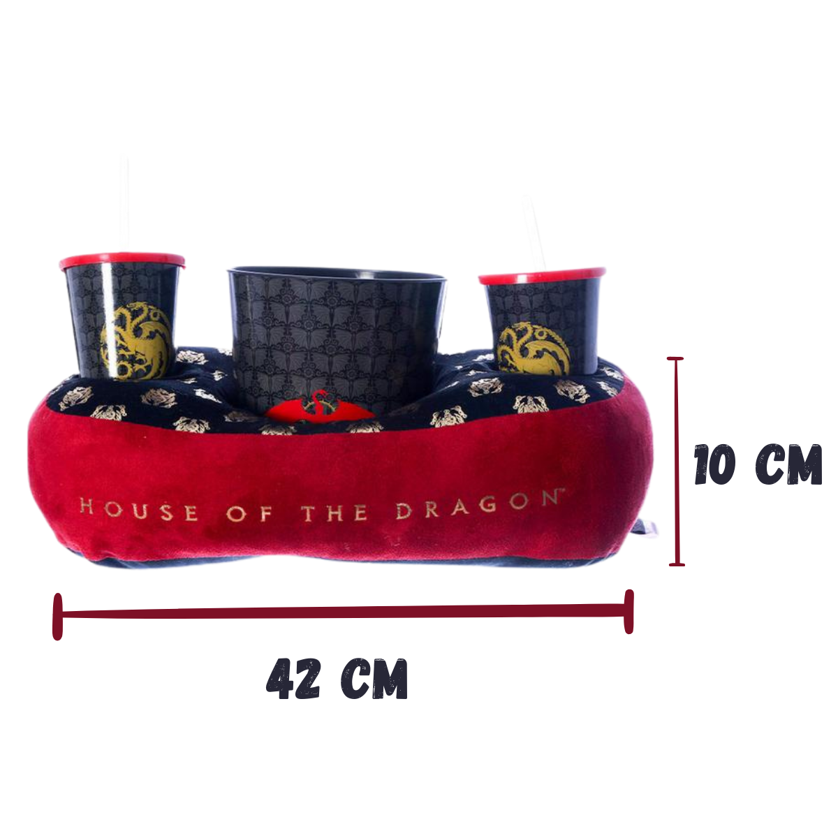 Kit Almofada Copos e Balde de Pipoca House of the Dragon