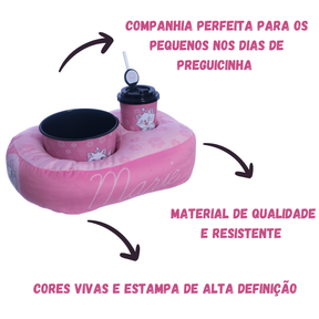 Kit Almofada Porta Pipoca Copo e Balde Gata Marie Infantil