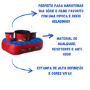 Kit Almofada Porta Pipoca Balde e Copos Super Mario Bros Video Game