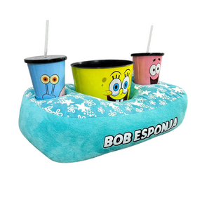 Kit Almofada Porta Pipoca Balde e Copos Bob Sponja