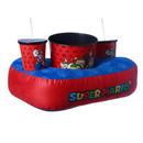 Kit Almofada Porta Pipoca Balde e Copos Super Mario Bros Video Game