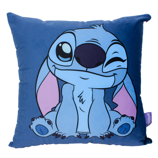 Almofada Aveludada Stitch Floral Cute