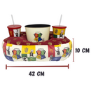 Kit Almofada Porta Pipoca Balde e Copos Harry Potter 100 Anos Looney Tunes