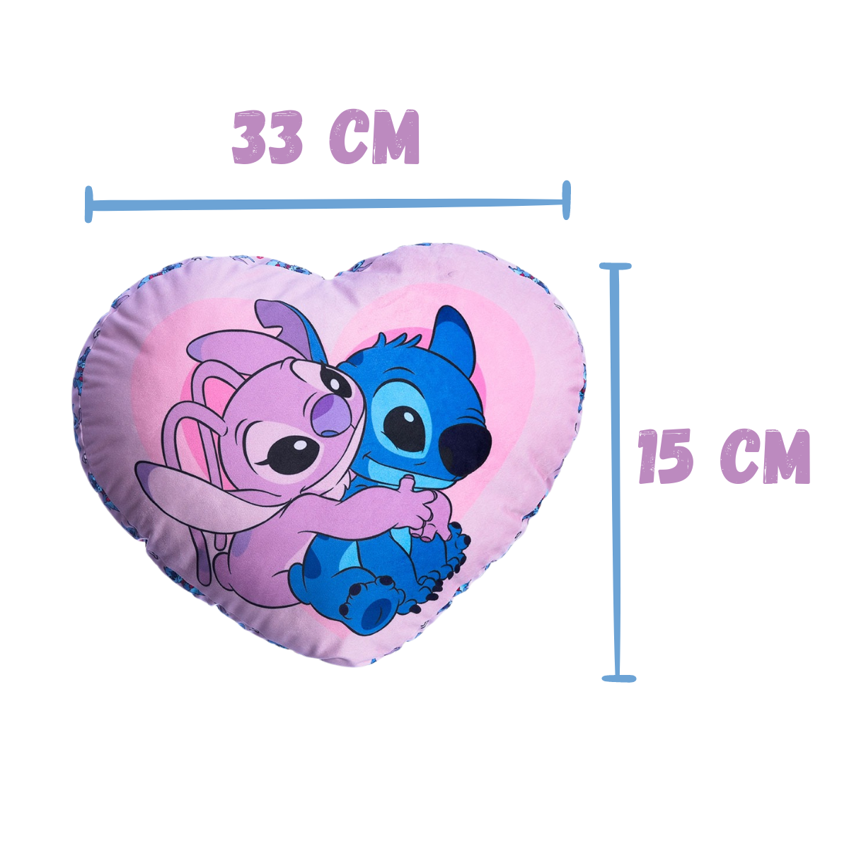 Almofada Stitch e Angel Formato Coração Namorados