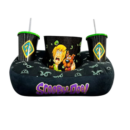 Kit Almofada Porta Pipoca Balde e Copos Scooby-Doo
