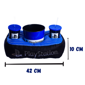 Kit Almofada Porta Pipoca Balde e Copos Playstation Video Game