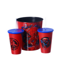 Kit Pipoca Homem-Aranha com Almofada, Balde e 2 Copos – Spiderman