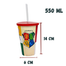 Kit Almofada Porta Pipoca Balde e Copos Harry Potter 100 Anos Looney Tunes