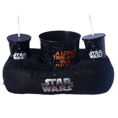 Kit Almofada Porta Pipoca Balde e Copos Star Wars Guerra nas Estrelas