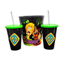 Kit Almofada Porta Pipoca Balde e Copos Scooby-Doo