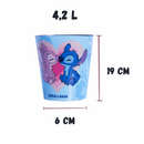 Kit Almofada Porta Pipoca Balde e Copos Stitch e Angel Coração