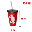 Kit Almofada Porta Pipoca Balde e Copos Mickey Mouse Disney