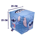 Almofada Stitch Formato Cubo Veludo 25x25cm