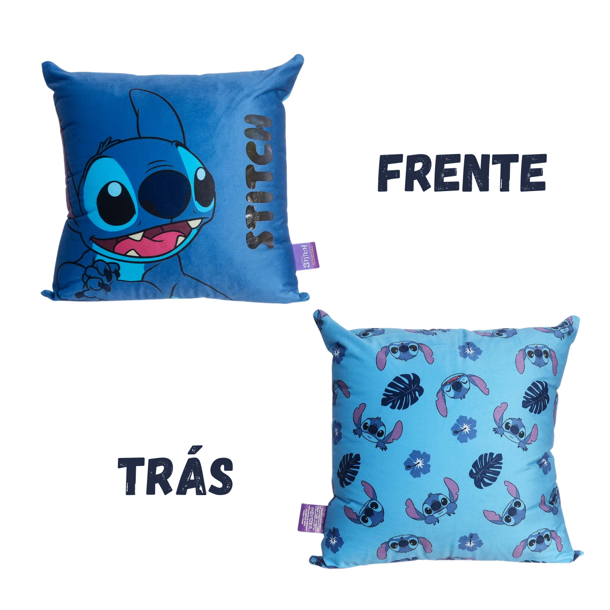 Almofada Stitch Azul 40x40 Aveludada Decoração Sofá Cama Macia