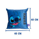 Almofada Stitch Azul 40x40 Aveludada Decoração Sofá Cama Macia