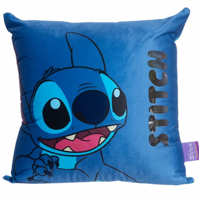 Almofada Stitch Azul 40x40 Aveludada Decoração Sofá Cama Macia