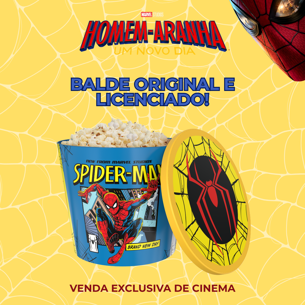 Balde Pipoca Homem Aranha Um Novo Dia Gibi 4 Litros Original